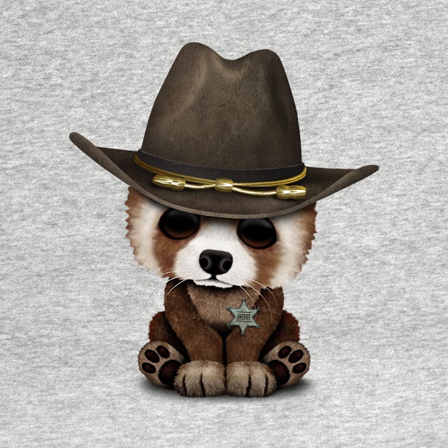 Cute Baby Red Panda Sheriff by jeffbartels